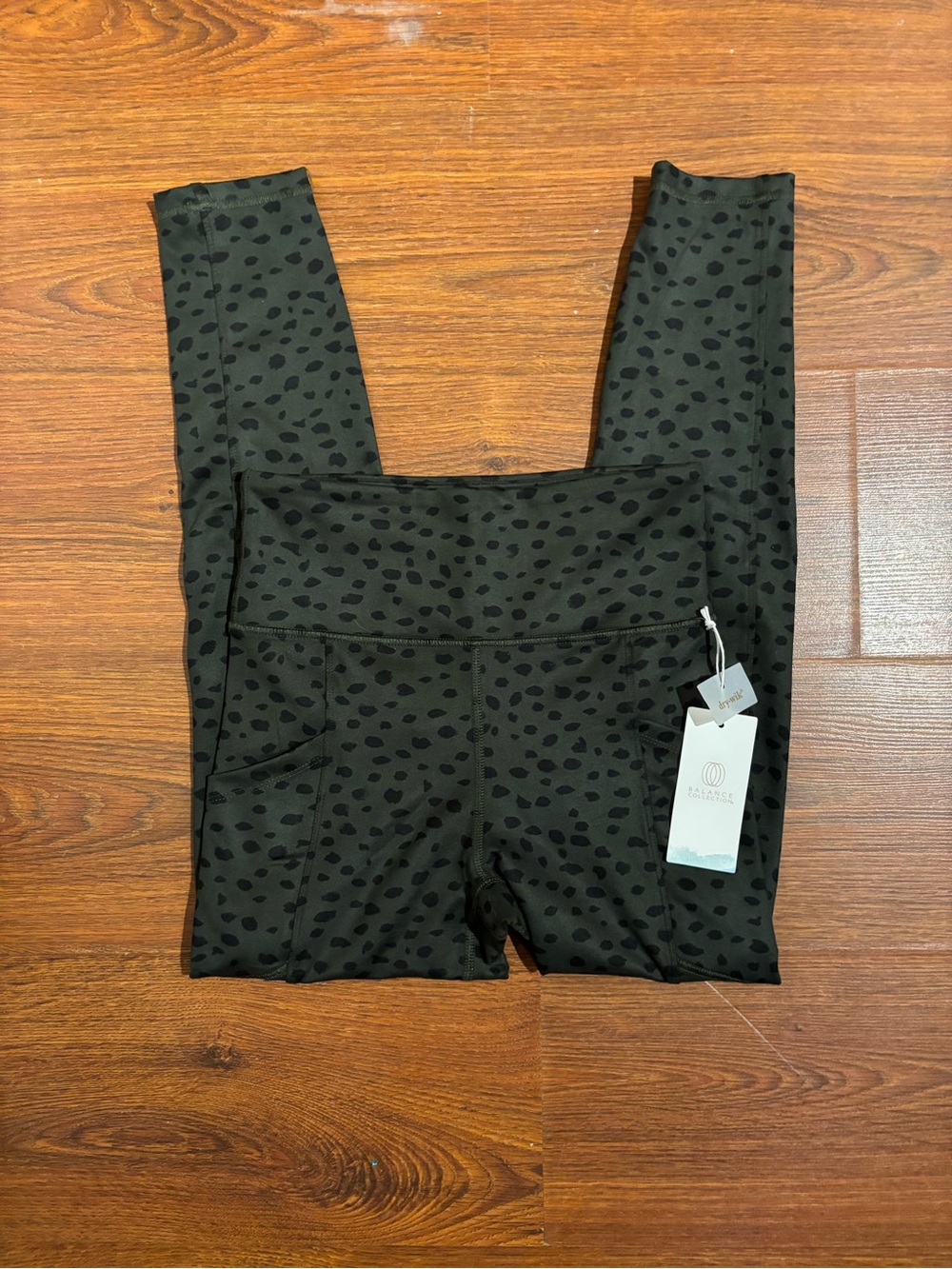 BNWT by Balance Collection Black Spot-Print Leggings